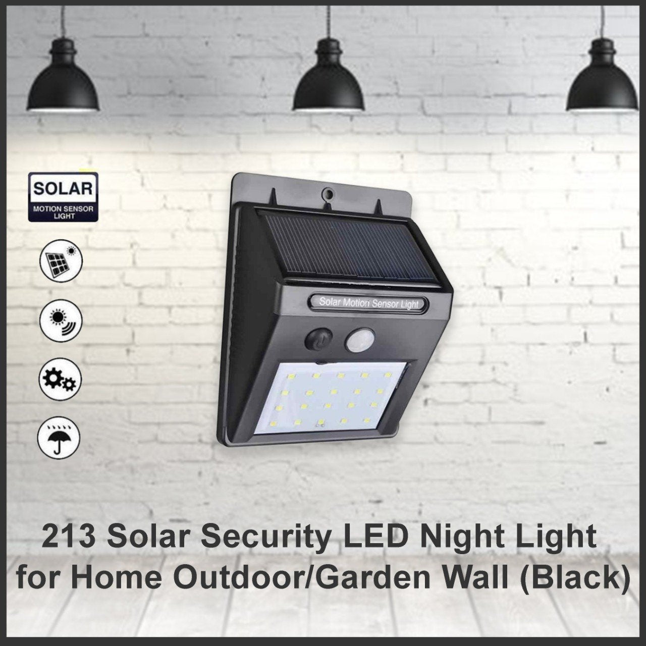 0213 Solar Security LED Night Light for Home Outdoor/Garden Wall (Black) (20-LED Lights) - SkyShopy 0213 Solar Security LED Night Light for Home Outdoor/Garden Wall (Black) (20-LED Lights) - SkyShopy
